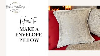 Easy Envelope Pillow TUTORIAL using Christmas Tablecloth [upl. by Maltz242]