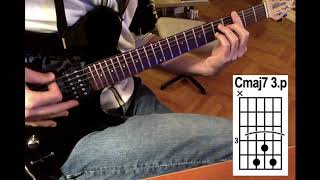 C major 7 Cmaj7 guitar chord in open amp bare positions [upl. by Euqitsym40]