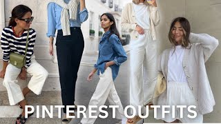 RECREATING SPRING PINTEREST OUTFITS 2024  Casual Outfit Ideas [upl. by Saphra]