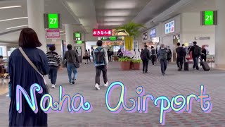 那覇空港到着 Naha Airport Okinawa Japan 到着からレンタカー送迎バス乗り場まで シャトルバス 飛行場 [upl. by Agan]