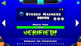 Geometry Dash  Stereo Madness Remix Verified Steam [upl. by Barbour]