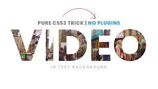 How to Place VIDEO inside Text  Html5 CSS3 Tutorial [upl. by Tterrab]