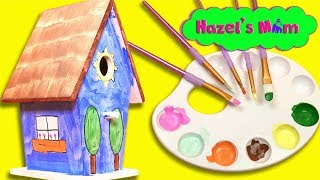 DIY Birdhouse  Kids crafting with Hazels Mom [upl. by Ahsirk]