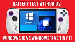 Windows 10 and Tiny 11 tested on Asus ROG Ally Battery life and performance vs Windows 11 [upl. by Roseline]