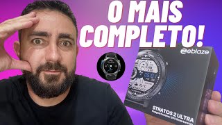 ZEBLAZE STRATOS 2 ULTRA  TELA AMOLED COM AOD GPS INTEGRADO 10 ATM E 170 MODOS DE ESPORTES Review [upl. by Yrahcaz]