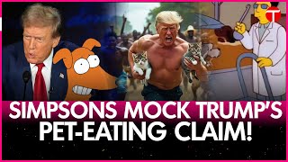 Simpsons Memes Go Viral After Trump Falsely Claims Pets Are Being Eaten In Springfield During Debate [upl. by Rowena]