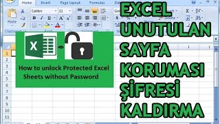 Microsoft Excel Unutulan Sayfa Koruması Şifresi KaldırmaKırma [upl. by Ern]