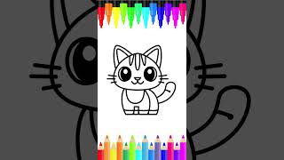 Learn to Draw a Cat  Easy Kitten Drawing for Kids and Toddlers  art drawingtutorial [upl. by Penoyer]