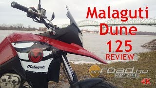 Malaguti Dune 125 REVIEW the smallest touring enduro  Onroadbike [upl. by Marteena773]