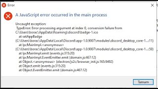 Discord Java Script Error Hatası Çözümü  2023 [upl. by Rhyner]