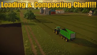 Gnadenthal Crossplay Solo Episode 3 Loading amp Compacting Chaff  Swathing FS22 PS5 [upl. by Enasus]