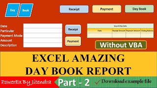 How to Create Day Book Report in Excel in Hindi Step by Step Part  2 [upl. by Petronilla]