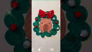 How to draw a cute Christmas capybara❄️🎁 Christmas diy for kids [upl. by Inalaek]