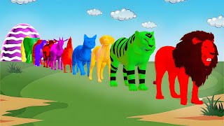 Paint Animals Dog with RED RC FerrariGorilla Lion Tiger Dinosaur Cow Funny Animal Ragdoll in GTA 5 [upl. by Marino]