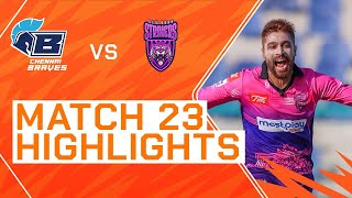 2023 Abu Dhabi T10 Match 23 Highlights Chennai Braves vs New York Strikers  Season 7 [upl. by Htidirrem172]