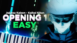 KAIKAI KITAN EASY PIANO TUTORIAL  Jujutsu Kaisen season 1 op 1 [upl. by Ewell]