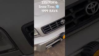 Larger Tires For 1st Gen RAV4  23570R16 Snow Tires [upl. by Hudis526]