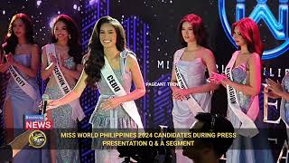 MISS WORLD PHILIPPINES 2024 CANDIDATES QampA SEGMENT DURING PRESS PRESENTATION [upl. by Merce]