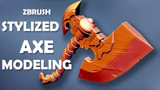 AXE MODELING USING ZBRUSH WITH ZMODELER BRUSH [upl. by Riehl]