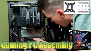 PC build walkthrough i513600K Z690 mobo Thermalright Frost 140 cooler [upl. by Ahsika]