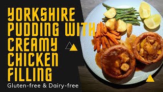 Supereasy Yorkshire pudding with creamy chicken filling recipe [upl. by Barling325]