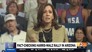 Factchecking statements by Tim Walz Kamala Harris made in Arizona [upl. by Sausa284]