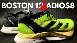 ADIDAS Adizero Boston 12 Vs Adios 8  What do you suggest Stryd Duo amp Footpath comparison [upl. by Lowry696]