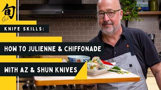 Learn How to Julienne amp Chiffonade with Andrew Zimmerns Vietnamese Shrimp Summer Roll Recipe [upl. by Aremmat400]