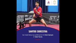 Santoo Shrestha  Nepal table tennis has qualified for the Paris Olympics [upl. by Zubkoff]