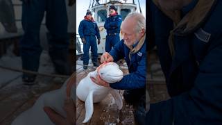 A baby whale cries out pleading with the ships crew to free it from the nets grasp animals [upl. by Felix123]