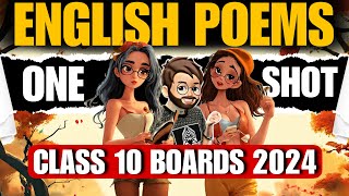 Class 10 English Poems One Shot  First Flight Class 10 Board 2024 🔥 Poems Class 10 one shot [upl. by Neille]