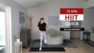 10 MIN CARDIO HIIT Workout At Home  ALL STANDING  NO EQUIPMENT [upl. by Rehtnug795]