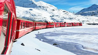 Riding the World’s Most Beautiful Snow Train  Bernina Express  Italy🇮🇹  Switzerland🇨🇭 [upl. by Rimas310]