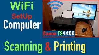 Canon PIXMA TS3300 WiFi SetUp Windows 10 Computer Scanning amp Printing Review [upl. by Colyer655]