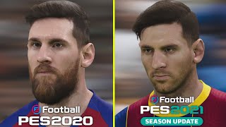 eFootball PES 2021 vs PES 2020 Players Model Comparison  PS4 Pro 4K Gameplay [upl. by Page]