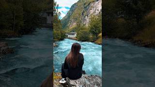 Geiranger fjord travel mountains nature waterfall summer beautiful [upl. by Renae]