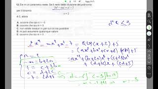 Simulazione Test Ingresso Politecnico Torino Parte Algebra parte 1 [upl. by Marmaduke135]