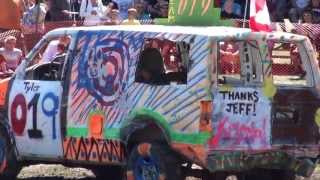 Petrolia Demolition Derby 2013  Heat 3 Vans [upl. by Hitoshi]