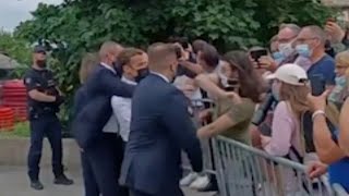 Watch French President Macron get slapped across the face while in southern France [upl. by Tsai]