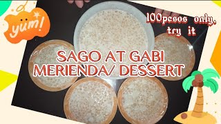 PAANO GUMAWA NG SAGO AT GABI NA MAY GATA TAPIOCA AND TARO WITH COCONUT CREAM [upl. by Sidnala]