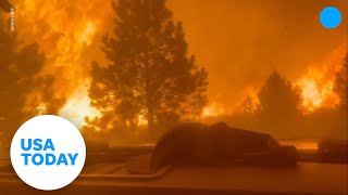 Firefighters race through dangerous wall of flames to escape death  USA TODAY [upl. by Osrock792]