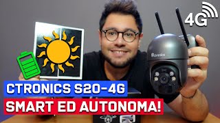 TELECAMERA di SORVEGLIANZA AUTONOMA con SIM e Pannello Solare  Ctronics S204G [upl. by Eerised560]