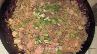 House Fried Rice Recipe  Beef Chicken and Shrimp Fried Rice [upl. by Ander839]