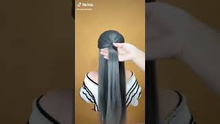 Tutorial gaya rambut wanita cara mengikat rambut ala Korea [upl. by Millar]