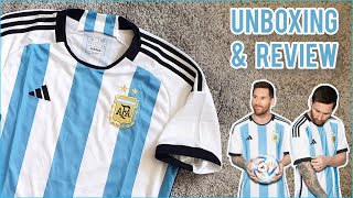 Argentina 2022 World Cup home jersey Unboxing amp Review [upl. by Fakieh]