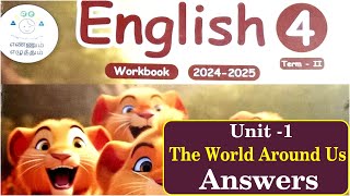 4th standard english workbook term 2 unit 1 The World Around Us 4th standard workbook Answers l 2024 [upl. by Derina884]