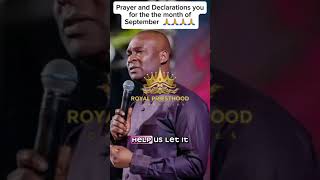 Prayer and Declarations in lnto the new month of September with Apostle Joshua Selman [upl. by Nyladgam]