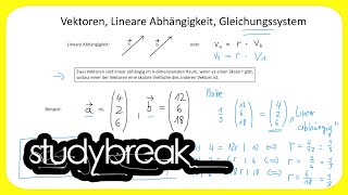 Vektoren Lineare Abhängigkeit Gleichungssystem  Wirtschaftsmathematik [upl. by Dot]