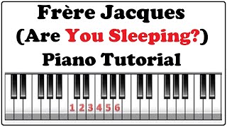 How to play Frere Jacques on Piano  Playing Music By Numbers Piano Lesson [upl. by Ddart421]