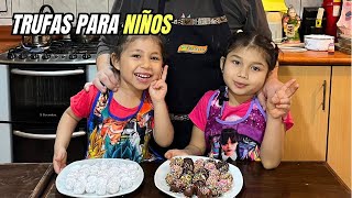 2 sabores de TRUFAS Chocolate con Kiwicha y Nuez  Cocina para niños CON MIS NIETAS [upl. by Avlasor]